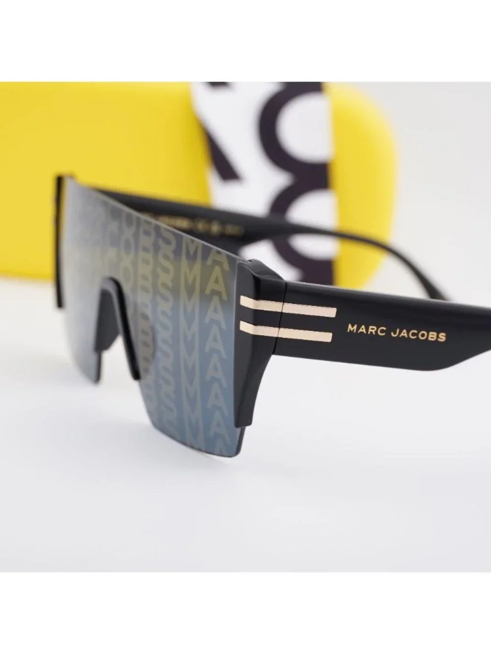 Marc Jacobs MARC 712/S 0NZU 7Y Shield Sunglasses - Black / Grey